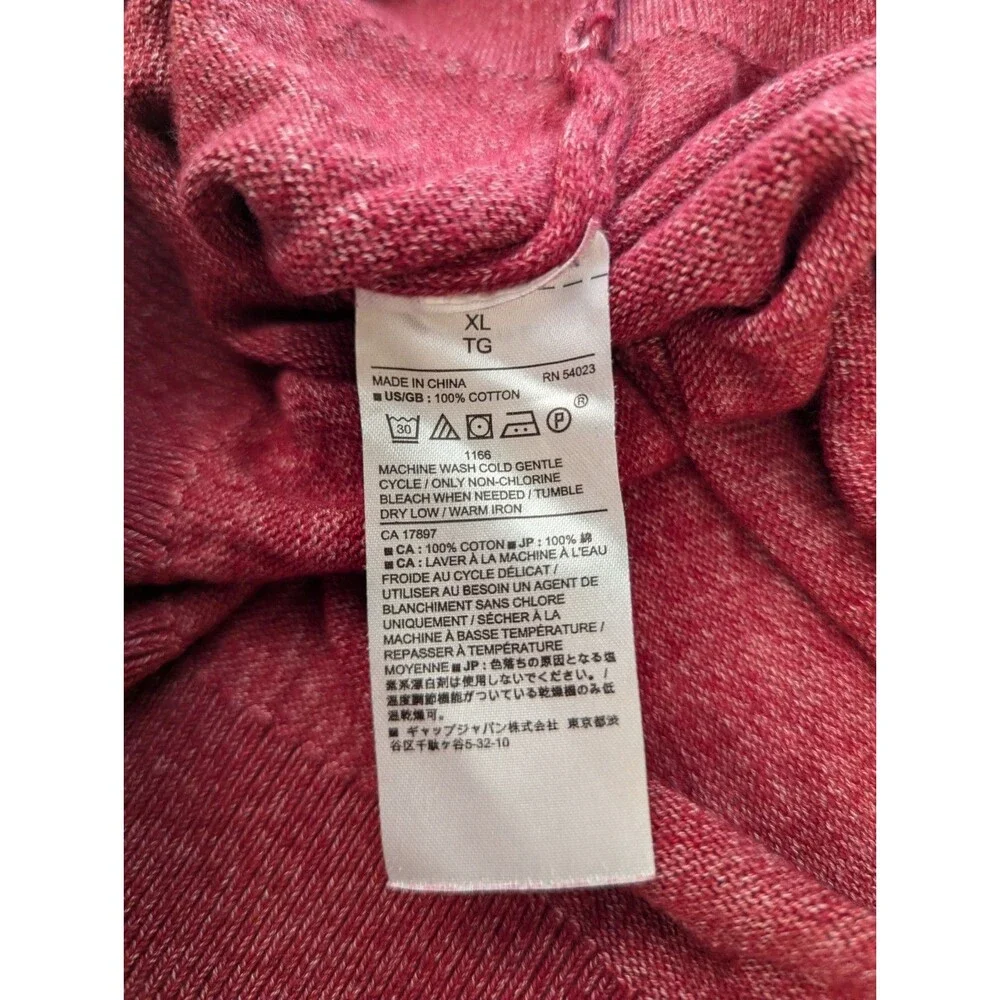 Banana Republic Men's Sweater Long Sleeve V Neck XL Red Luxe